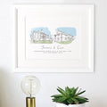 letterfest illustration Double Wedding Venue Watercolour Portrait