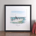 Personalised Watercolour Boat Sketch