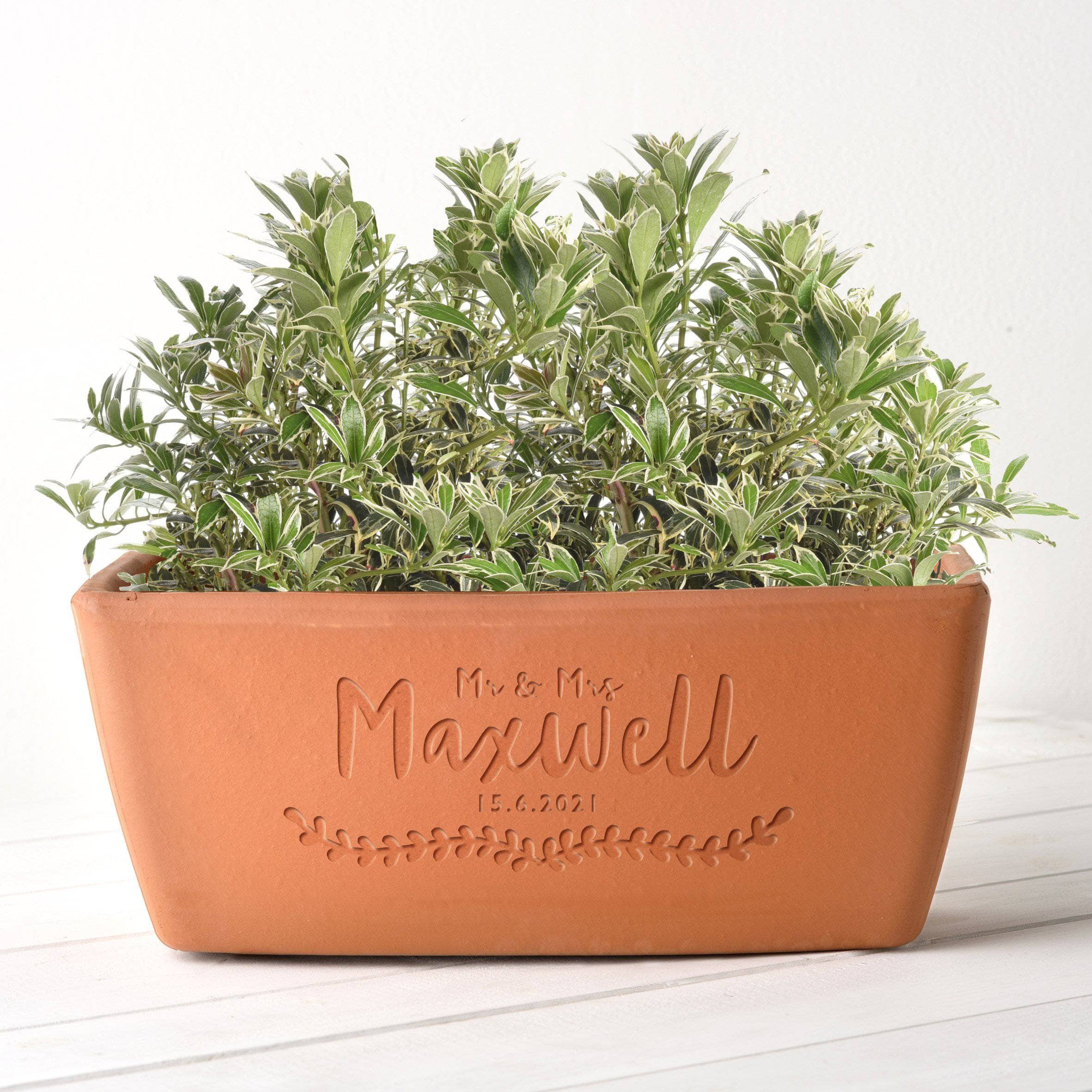 letterfest terracotta Personalised Terracotta Window Box