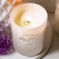 Personalised mother of the bride engraved candle