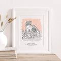 Bespoke Illustrated Wedding Venue Art Print