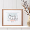 Bespoke Illustrated Wedding Venue Art Print