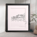 Custom Illustrated Wedding Venue Line Art Print