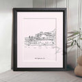 Custom Illustrated Wedding Venue Line Art Print