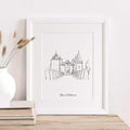 Custom Illustrated Wedding Venue Line Art Print