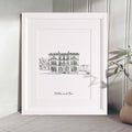Custom Illustrated Wedding Venue Line Art Print