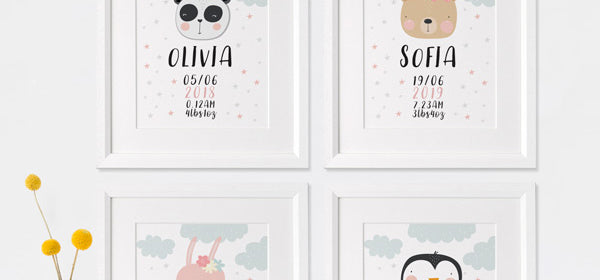 Personalised art prints for baby