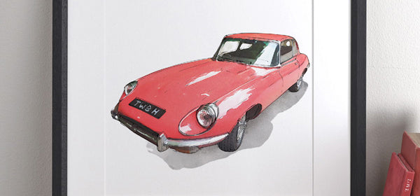 Personalised hand drawn illustrations of cars and vehicles