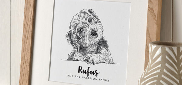 Personalised hand drawn dog portraits