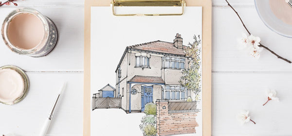 Personalised hand drawn house illustrations