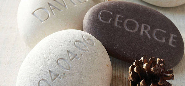 Personalised engraved pebbles