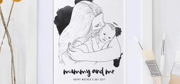 Personalised illustrations from photos for mothers day