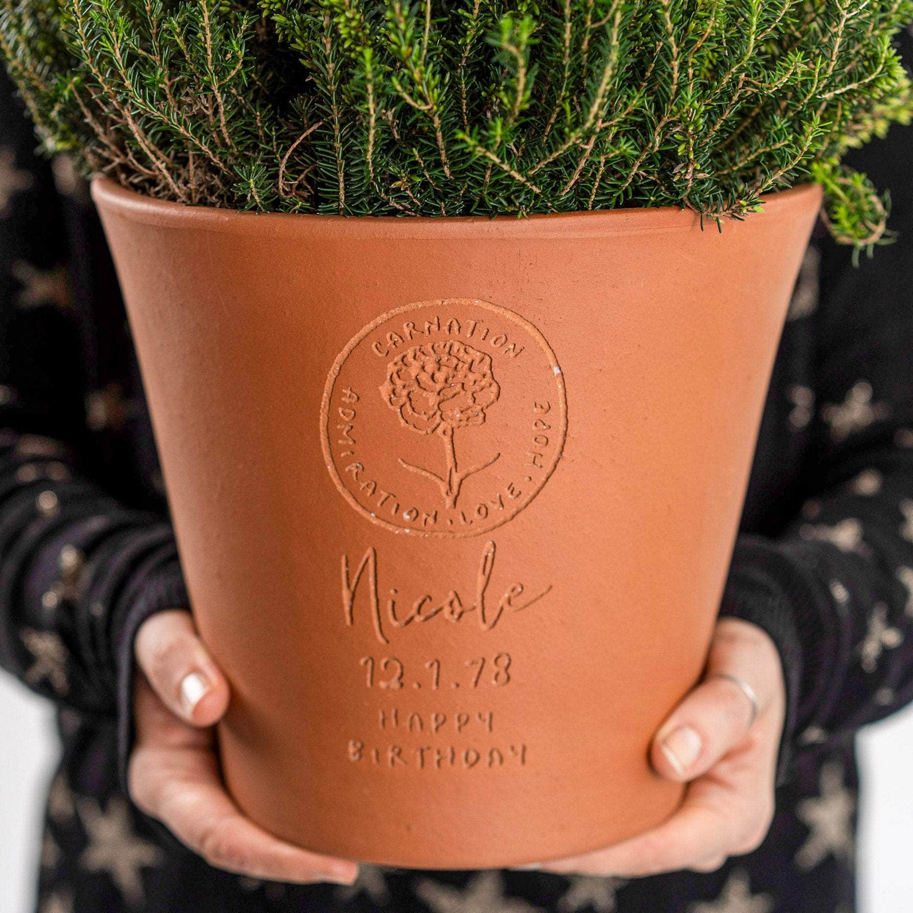 birth flower plant pot Personalised Birthflower Plant Pot
