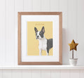 Watercolour with Colour Block Pet Dog Portrait