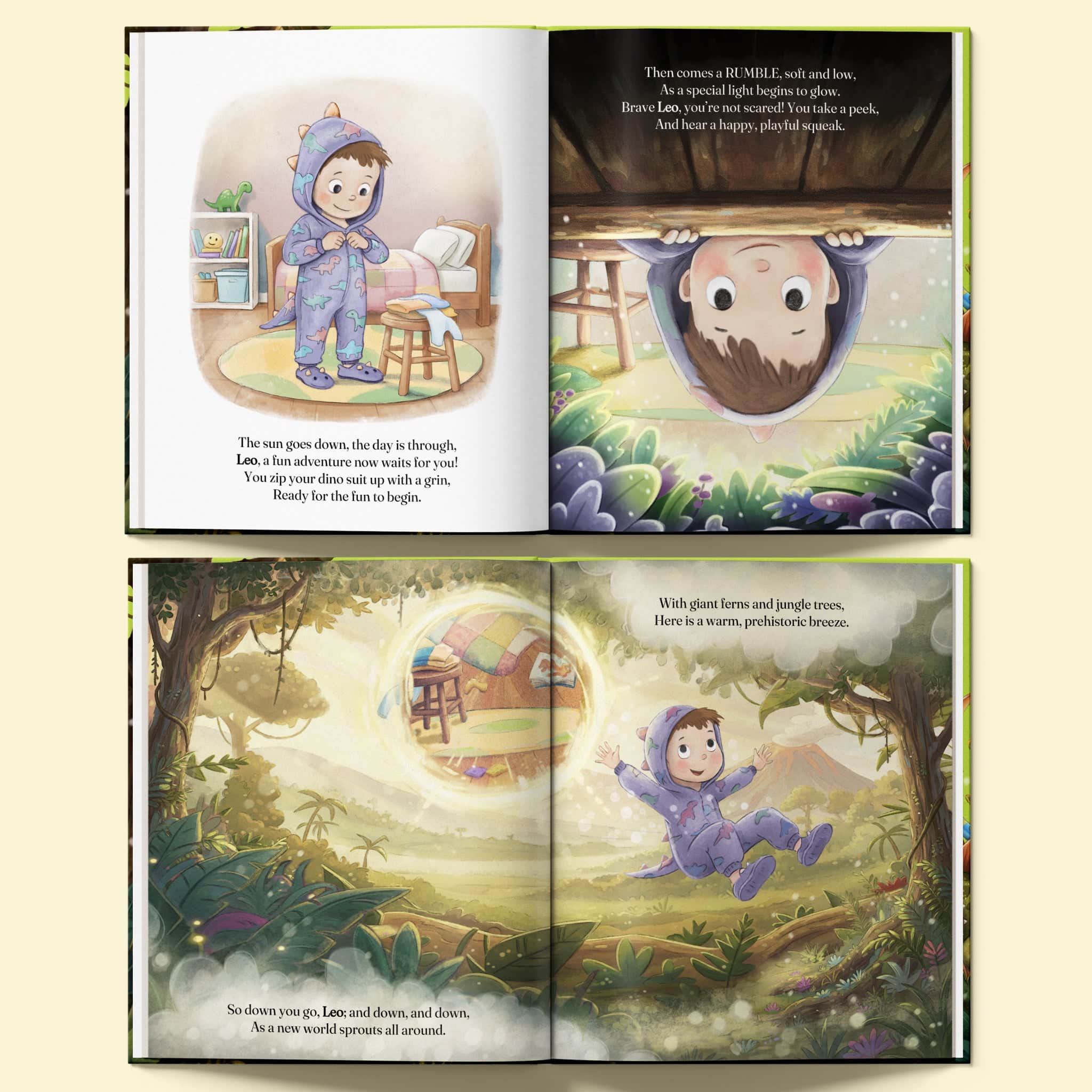 Inside spread of dinosaur book