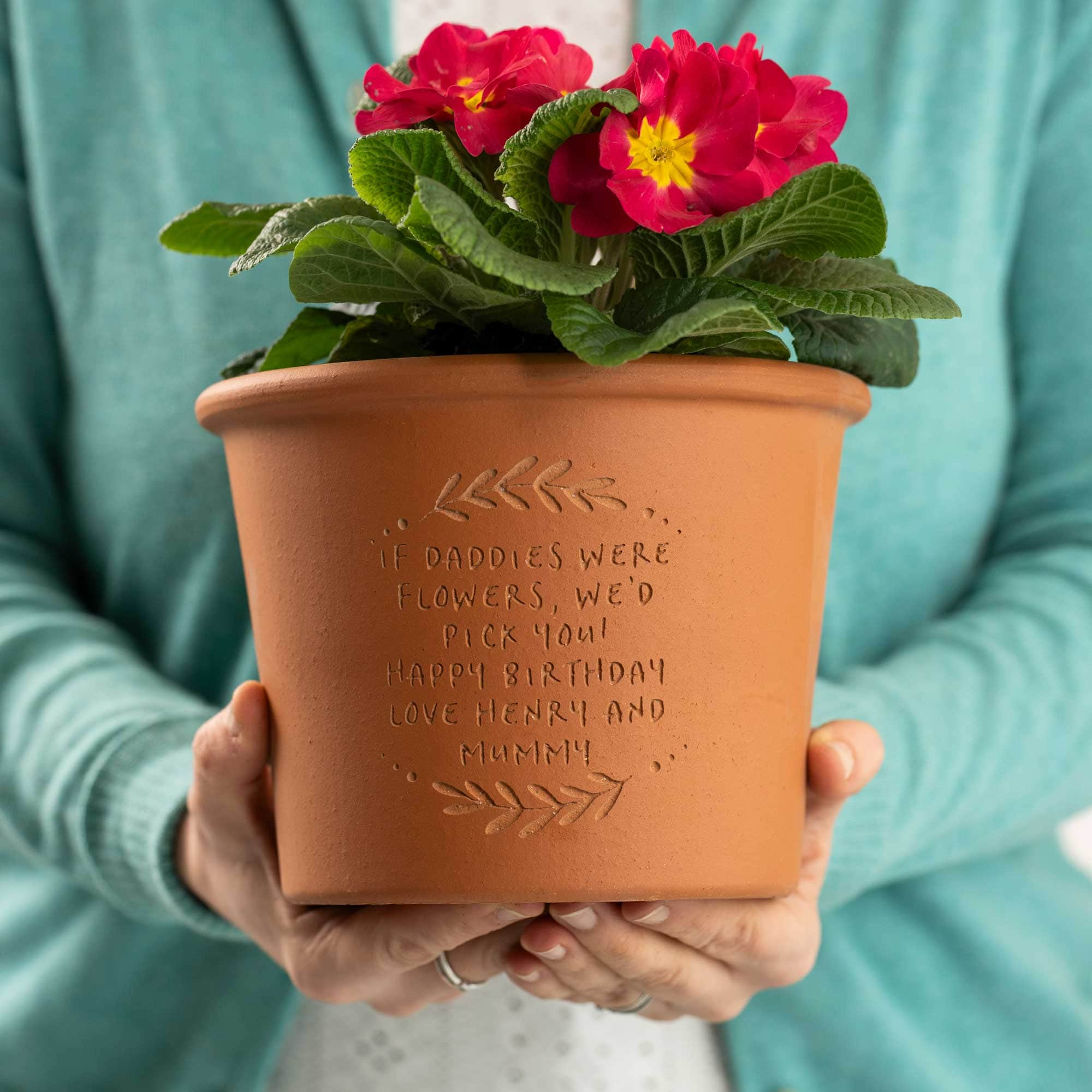 large engraved plant pot Engraved Message Round Plant Pot – Letterfest