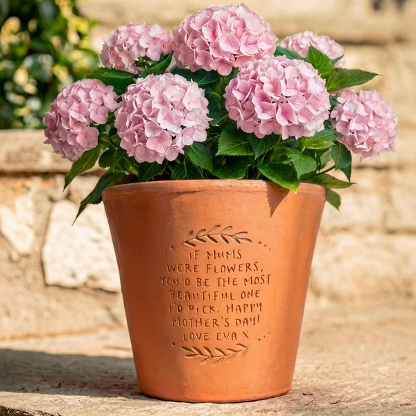 large engraved plant pot Large Engraved Message Round Plant Pot – Letterfest
