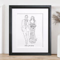 Wedding Couple Line Portrait