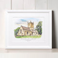 Watercolour Wedding Church Sketch