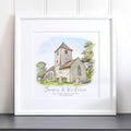 Watercolour Wedding Church Sketch