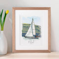 Personalised Watercolour Boat Sketch