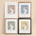 Mummy and Me Colour Block People Line Portrait