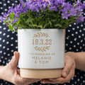 Personalised wedding date indoor plant pot