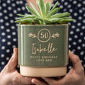 Personalised 50th birthday indoor plant pot