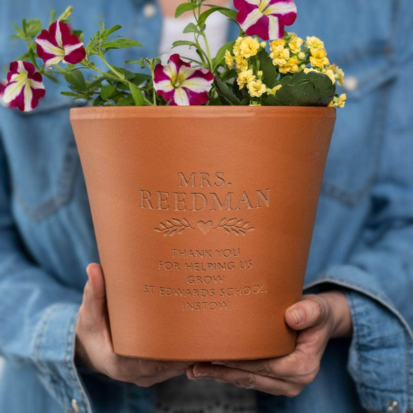 thank you plant pot Thank you message personalised plant pot