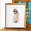 Mummy-to-Be Watercolour Illustration