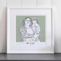 Mummy and Me Colour Block People Line Portrait