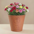 Engraved Birth Flower Plant Pot