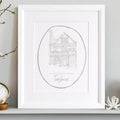 Colour Line Personalised House Drawing