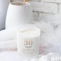 Personalised 30th birthday engraved scented candle