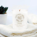 Personalised 40th birthday engraved scented candle