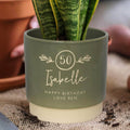 Personalised 50th birthday indoor plant pot