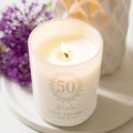Personalised 50th birthday engraved scented candle