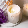 Personalised 70th birthday engraved scented candle