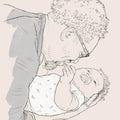 Personalised Monochrome New Father Sketch