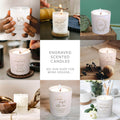 Personalised retirement engraved scented candle