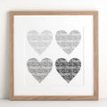 Personalised Hearts Print