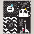 Personalised Black And White Baby Book