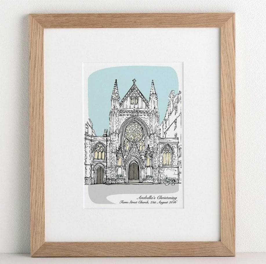 Christening Venue Illustration - Personalised Christening Gift ...