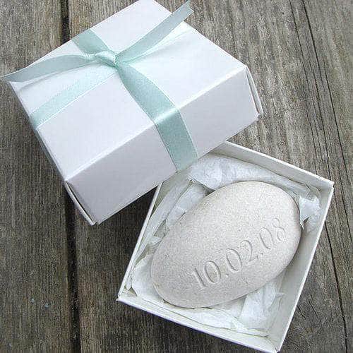 letterfest stone Engraved Name and Date Pebble