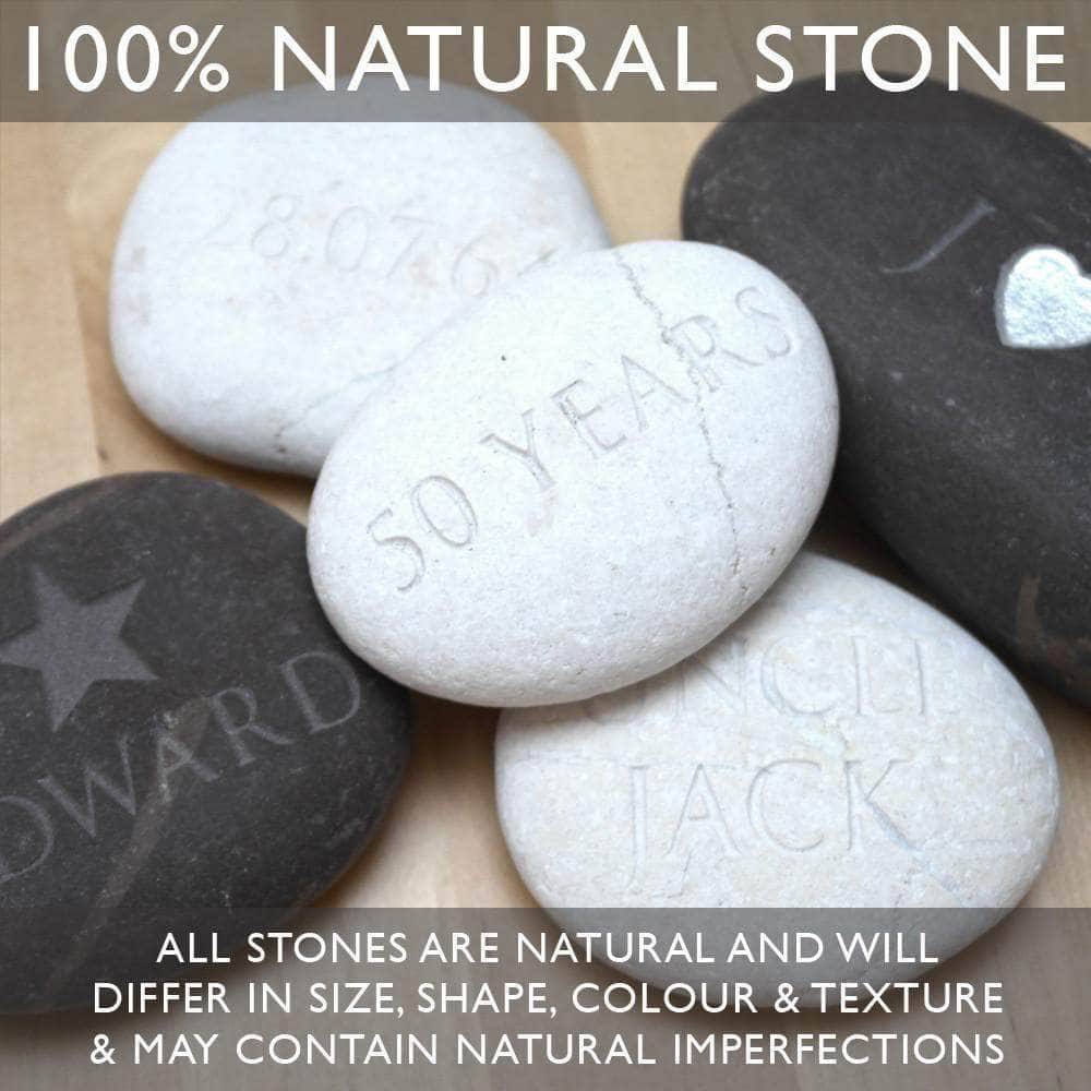 letterfest stone Engraved Name and Date Pebble
