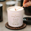 Personalised memorial engraved scented candle