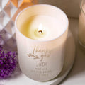 Personalised mother of the groom engraved candle