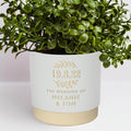 Personalised wedding date indoor plant pot